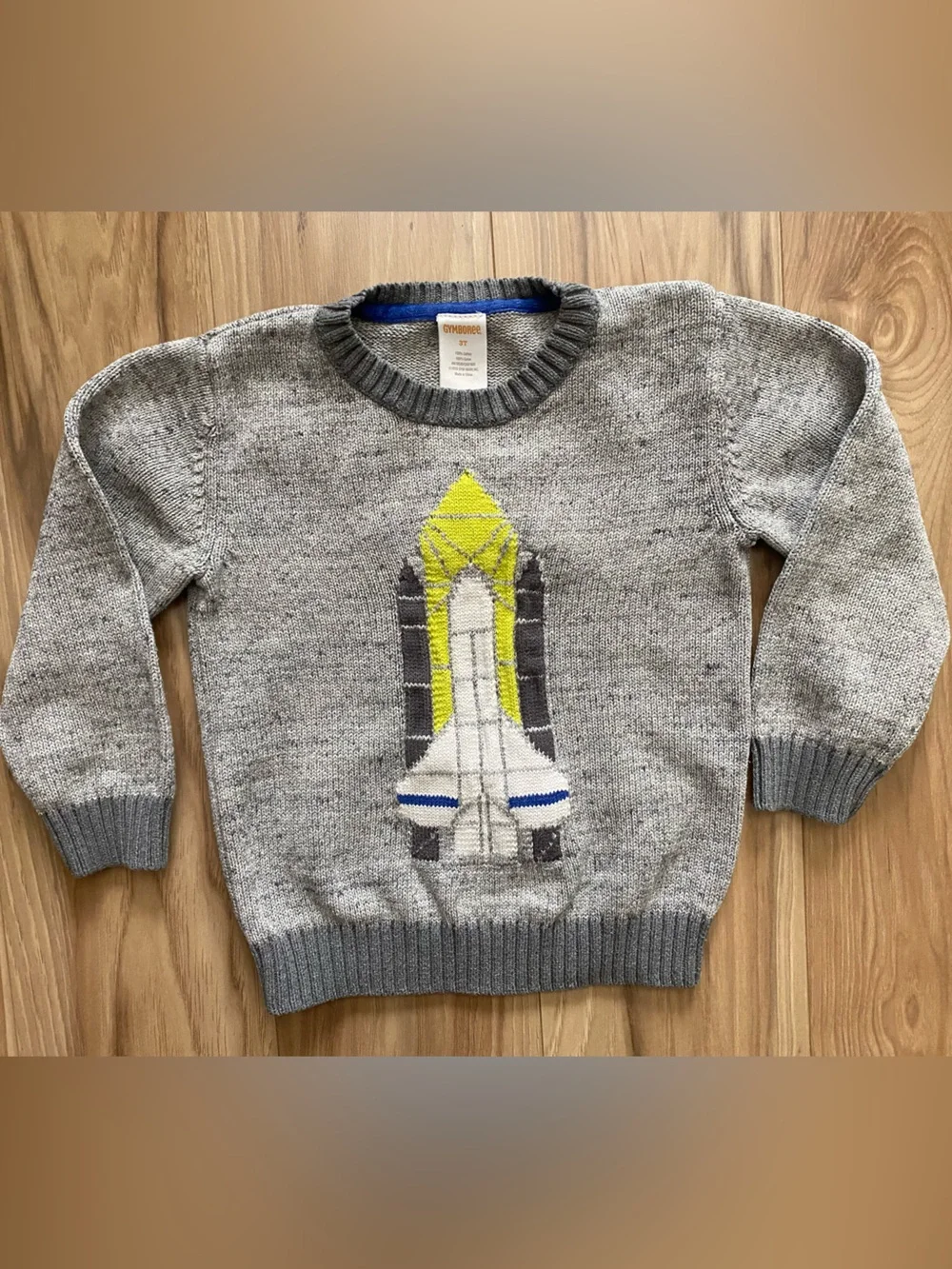 Gymboree Rocket Space Shuttle Cotton Knit Crewneck Sweater Size 3T